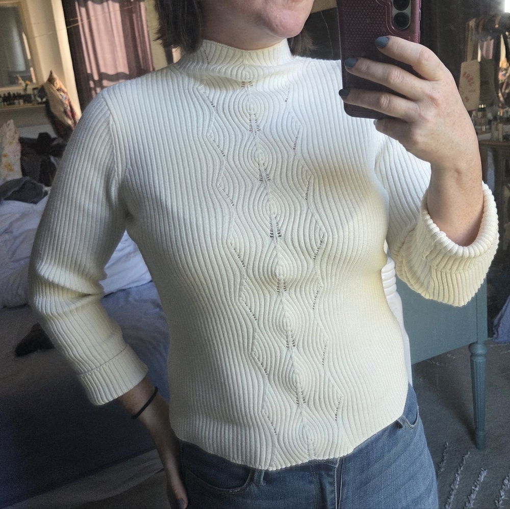 Jones New York Cream Sweater